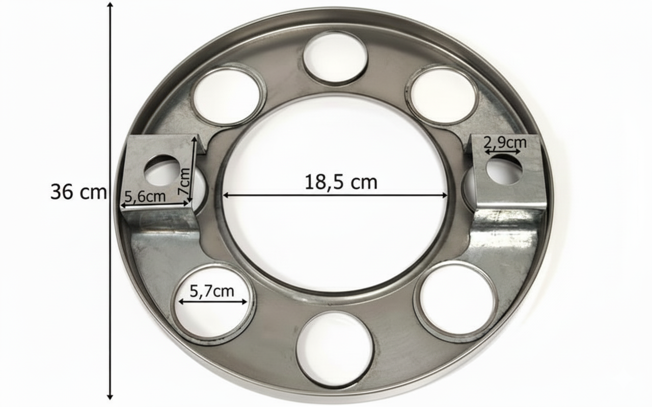 Universal - Navkapsel rostfritt stål 8 hål 19.5"