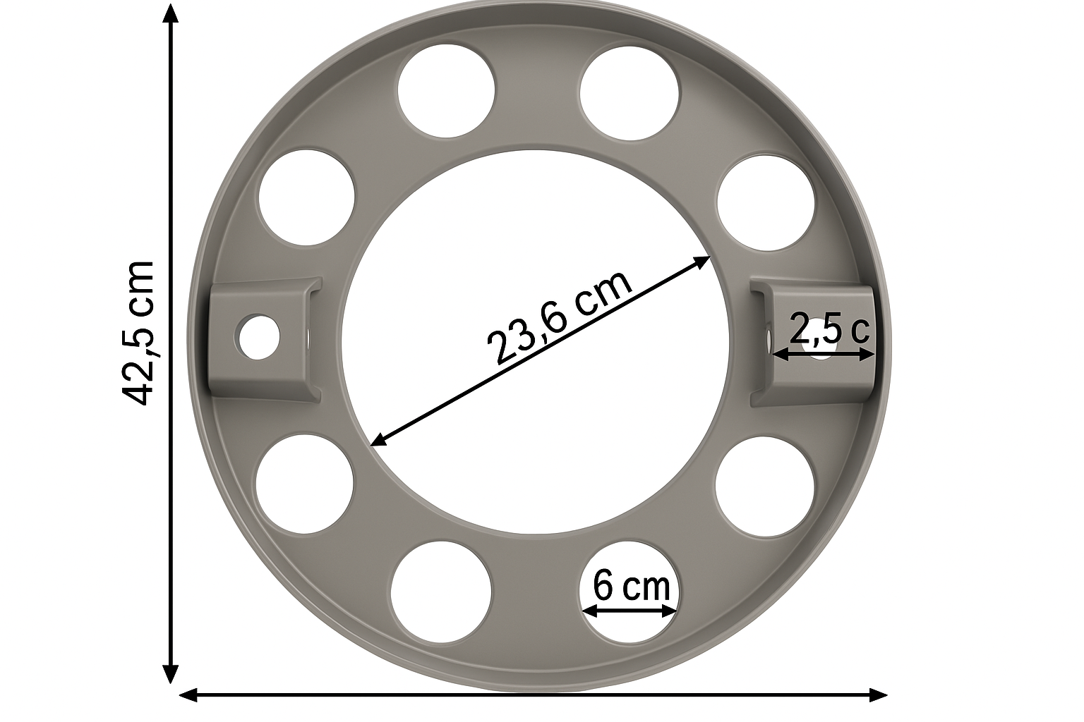 Universal - Navkapsel 10 hål metall (42,5 cm)