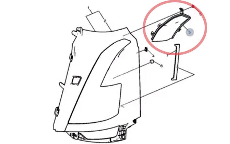 Volvo FH5 - Strålkastarlist vänster