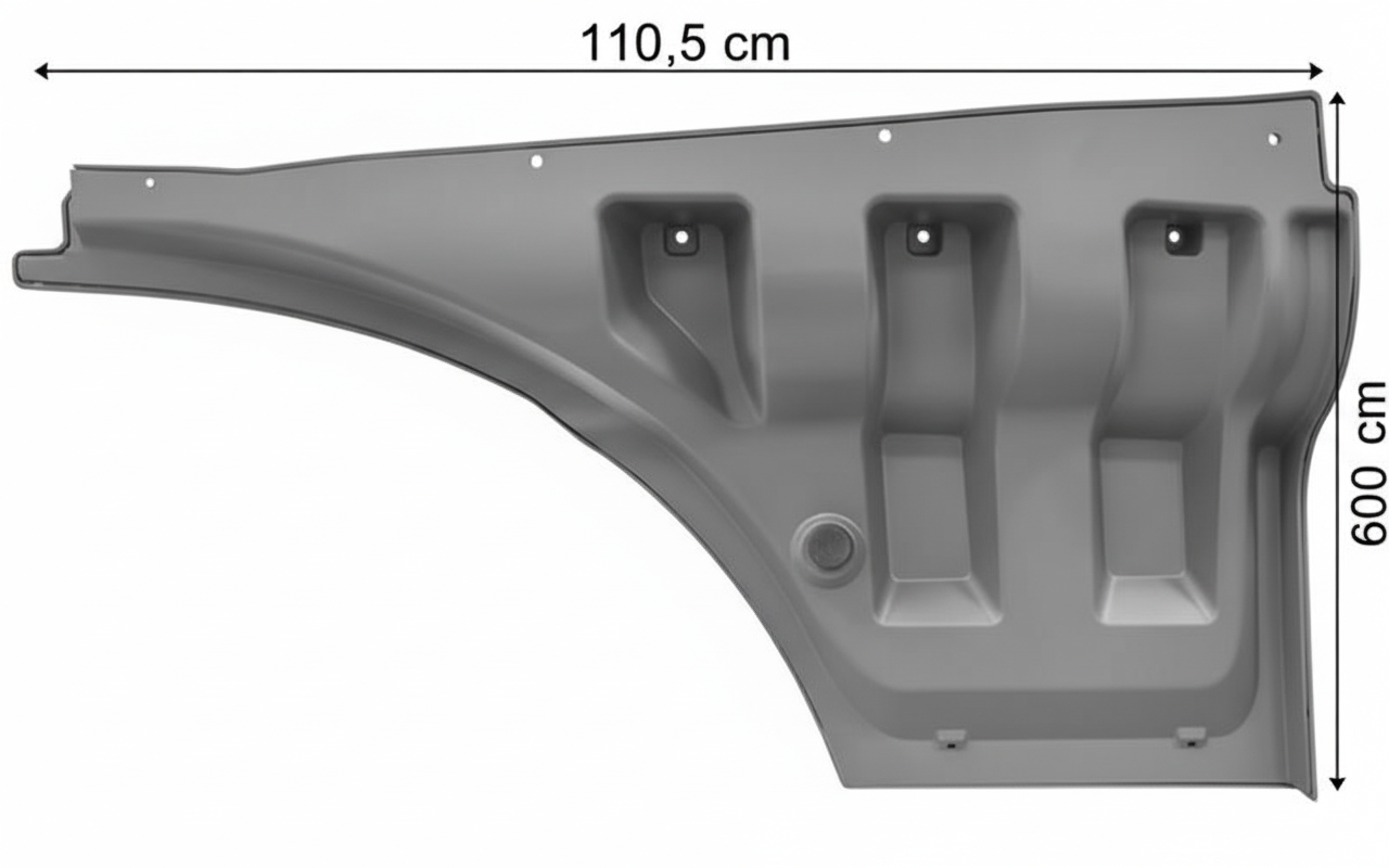 Mercedes Actros MP4 - Dörrförlängning vänster grå 110,5x60 cm