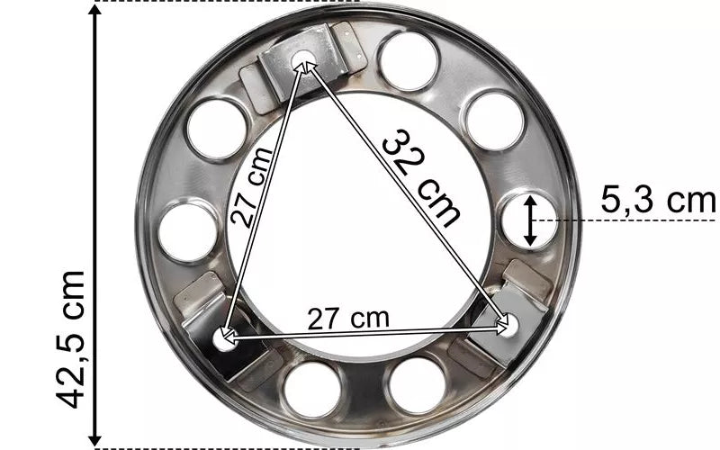 Universal - Rostfri Navkapsel 10 Hål 22,5"