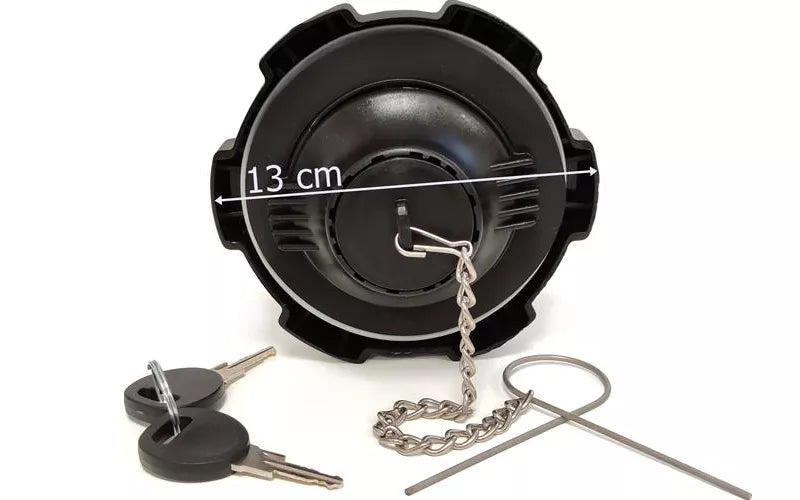 Universal - Tanklock med nyckel - Ø80 mm, med kedja